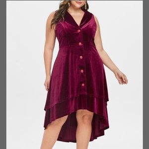 Red Velvet High Low Dress 😍